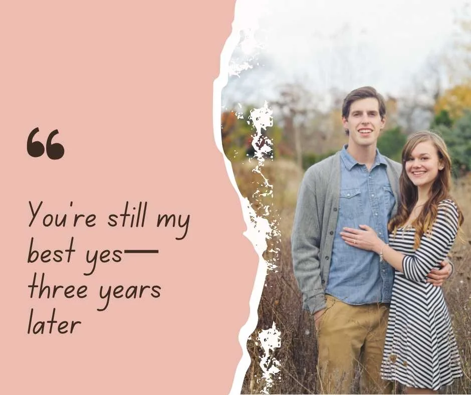 Romantic 3rd Wedding Anniversary Captions for Couples